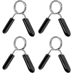 BlingKingdom 4pcs Spring Collar Clips 1 inch Dumbbell Barbell Clamp Collars for Many Gym Equipments, Weightlifting Bars, Strength Training (25mm)