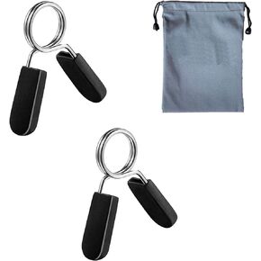 1 Inch for Standard Bar, 1 inch Barbell Clips, 2 PCS of Weight Bars for Lifting, Spring Weight Clips for Weightlifting Strength Training and Fitness (1 Inch, 2Pcs)