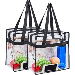 Stadium Approved Clear Tote Bag, Stadium Security Travel & Gym Clear Bag12"x6"x12"