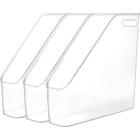 Youngever 3 Pack File Folder Bin Storage, Plastic File Folder Bin Organizer with Handle