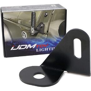 iJDMTOY Front Driver Side Near The Hood Edge Side Mount Bracket Holder for Off-Road CB Antenna, Compatible with Jeep Wrangler JL JK TJ & Gladiator JT