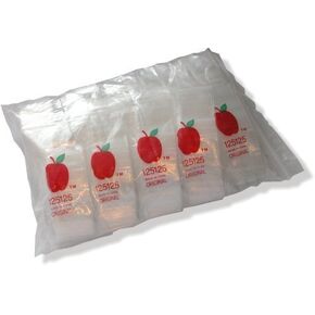 1000 1.25" x 1.25" Zip Bags Baggies Clear 2mil