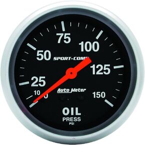 Auto Meter 3423 Sport-Comp Mechanical Oil Pressure Gauge,2.625 in.