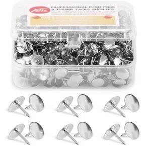 Yalis Thumb Tacks 500-count, 3/8-inch Steel Roundness Push Pins Office Tacks for Corkboard (Gold)