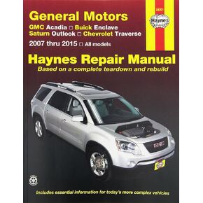Haynes Repair Manual Covering GMC Acadia (2007-2013), Buick Enclave (2008-2013), Saturn Outlook (2007-2010) and Chevrolet Traverse (2009-2013) (38001)