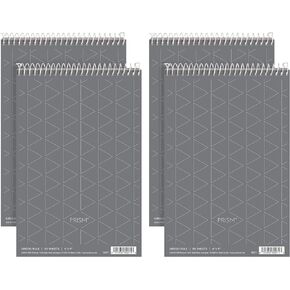 TOPS Prism Steno Notebook, Pink Paper, Spiral, Small Size, 80 Sheets, 4 Pack, 6" x 9" Notepad for Writing
