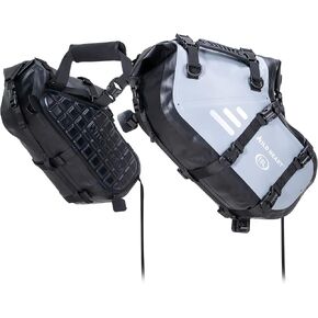 WILD HEART Motorcycle Saddlebags Waterproof 18L Compatible with most Motorcycle racks, Adventure、Street、Sports(A Pair) (Black)