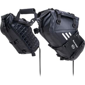 WILD HEART Motorcycle Saddlebags Waterproof 18L Compatible with most Motorcycle racks, Adventure、Street、Sports(A Pair) (Black)