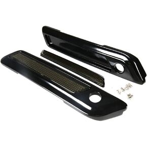 Black Saddlebag Outer Lid Hinge Latch Covers For Harley Touring Electra Road Street Glide 2014-2023 (Black Smoke)