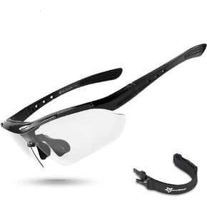ROCKBROS Photochromic Sports Sunglasses Mens Cycling Glasses MTB Biking Sunglasses, with Removable Elasctic Band