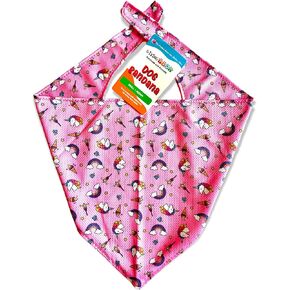 – Magical Unicorn Dog Bandana – Soft and Comfortable Puppy Bandanas - Giving Back to Pets in Need - Pink Color Unicorn Printed Bandanas for Dogs - Large/X-Large