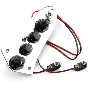 Domofa Prewired Control Plate Loaded Control Board with Wiring Harness Active/Passive Switchable for Jazz Bass Guitar Replacement Parts