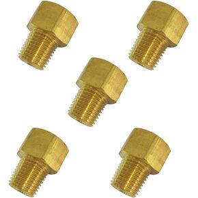 Brass Inverted Flare Fitting, Brake Line Adapter, Male Connector, 5/16" Tube OD x 1/4" NPT Male, 5pcs