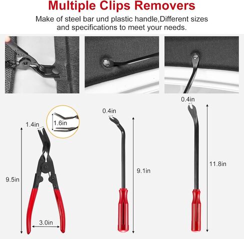 250 Pcs Trim Removal Tool Kit, Car Removal Tool Kit Door Panel/Radio/Stereo/Audio/Dash/Window/Terminal Removal Tool Set, Auto Clip Pliers Fastener Remover Pry Tool Set with Storage Bag Blue in Saudi Arabia
