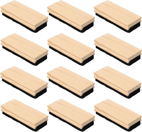 Felt Campus Style Erasers, Cleaner Dusters Felt Chalkboard Eraser for Kids Wood Chalk Eraser for Chalkboard Cleaners Dusters for Markers White Black Boards Paint School Students Teachers (36 Pieces) in Saudi Arabia