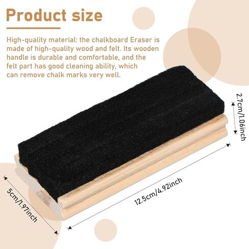 Felt Campus Style Erasers, Cleaner Dusters Felt Chalkboard Eraser for Kids Wood Chalk Eraser for Chalkboard Cleaners Dusters for Markers White Black Boards Paint School Students Teachers (36 Pieces) in Saudi Arabia