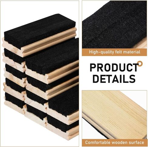 Felt Campus Style Erasers, Cleaner Dusters Felt Chalkboard Eraser for Kids Wood Chalk Eraser for Chalkboard Cleaners Dusters for Markers White Black Boards Paint School Students Teachers (36 Pieces) in Saudi Arabia
