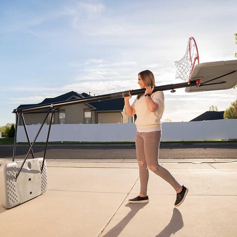 Lifetime 90992 Full-Size Height Adjustable Portable Basketball Hoop, 7.5 to 10 Foot Telescoping Adjustment, 44-Inch Impact Backboard in Saudi Arabia