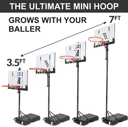 نظام QUICKPLAY Baller Mini Hoop | نظام طوق كرة السلة المحمول مع عمود ارتفاع قابل للتعديل in Kuwait