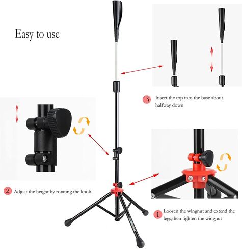 Storgem Batting Baseball tee Softball, Easy to Adjustable Height,Portable Tripod Stand Base Tee for Hitting Training Practice,with Carrying Bag in Saudi Arabia