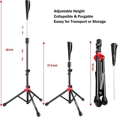 Storgem Batting Baseball tee Softball, Easy to Adjustable Height,Portable Tripod Stand Base Tee for Hitting Training Practice,with Carrying Bag in Saudi Arabia