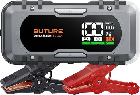 BUTURE بطارية السيارة Jump Starter 6000A Jump Box 65W شحن سريع (جميع الغاز/12.0 لتر ديزل)، حزمة بطارية محمولة للسيارة، بادئ تشغيل البطارية مع كابلات توصيل ممتدة، ضوء 600 لومن in Kuwait