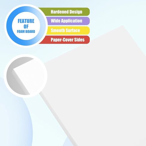 10 عبوات من ألواح الرغوة البيضاء مقاس 18 بوصة × 24 بوصة، 3/16 بوصة، لوحة إسفنجية سميكة فارغة، غطاء ورقي صلب، لوح خبز أساسي من الإسفنج، لوحة تسجيل من البوليسترين خالية من الأحماض، لوحة تركيب لخلفية مشروع DIY in Kuwait