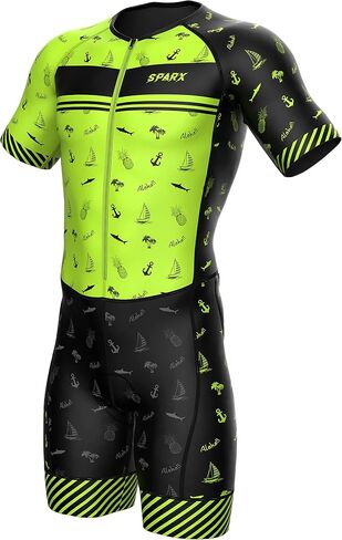 Sparx Mens Triathlon Suit - Aero Triathlon Suit Men - Short Sleeve Tri Suit Racesuit in Kuwait