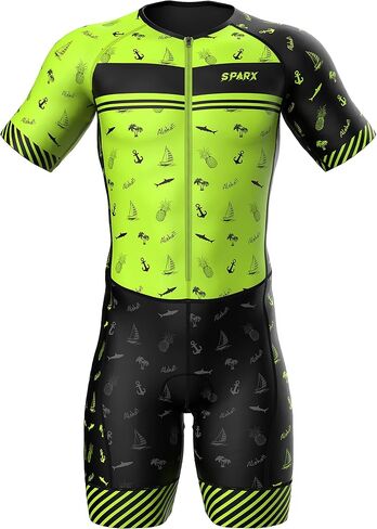 Sparx Mens Triathlon Suit - Aero Triathlon Suit Men - Short Sleeve Tri Suit Racesuit in Kuwait