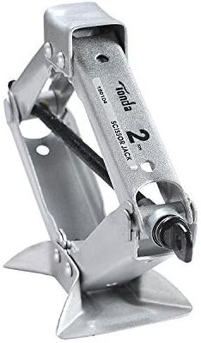 جاك مقص 2 طن، جاك سيارة محمول مصنوع من الصلب جاك تخييم لسيارة السيدان والكوبيه بمقبض، فضي in Kuwait