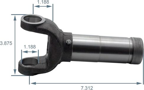 BUYMACHINERYPARTS عمود الإدارة منتصف العمود نير الانزلاق 3-3-488KX نير الانزلاق N3-3-488KX 1.500 x 16 Spline 7.312 "C/L حتى النهاية لسلسلة 1350 in Kuwait