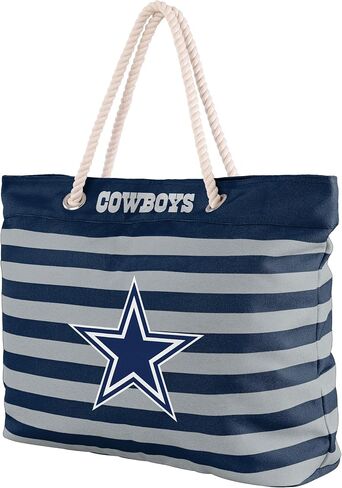 FOCO NFL Team Logo Nautical Stripe Tote Beach Bag in Kuwait