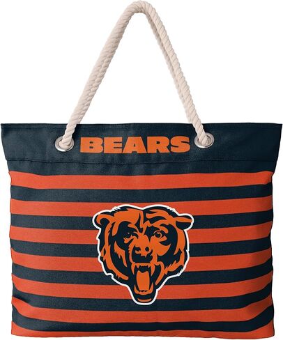 FOCO NFL Team Logo Nautical Stripe Tote Beach Bag in Kuwait