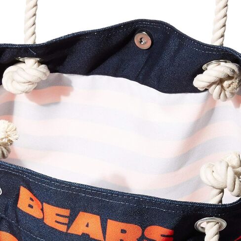 FOCO NFL Team Logo Nautical Stripe Tote Beach Bag in Kuwait
