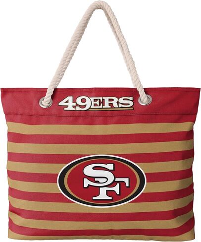 FOCO NFL Team Logo Nautical Stripe Tote Beach Bag in Kuwait