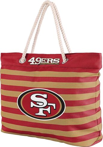FOCO NFL Team Logo Nautical Stripe Tote Beach Bag in Kuwait