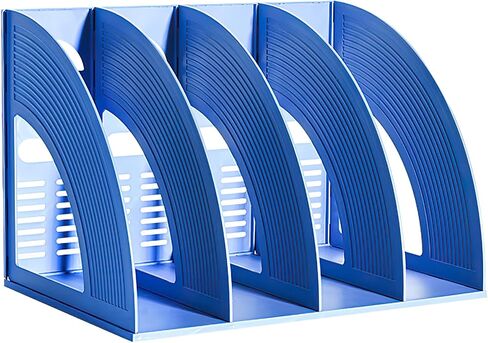 SAYEEC حامل ملف تخزين مجلد 4 حجرة سطح مكتب مجوف منظم أسود ملف رف إطار سميك من البلاستيك ورقة دفتر مجلة مكتبة لطلاب موردي المدارس والمكاتب in Kuwait