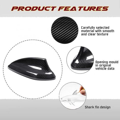 Shark Fin Antenna Cover Trim for BMW F30 F22 F35 F34 F32 F33 F80 F87 2-7 Series M2 M3 M4 Real Carbon Fiber Car Radio Signal Base Trim in Kuwait