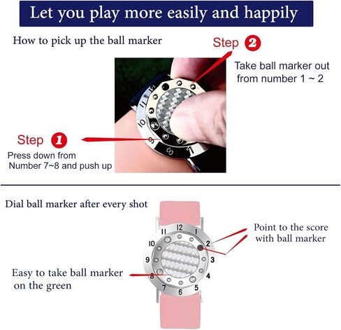 Golf Ball Marker with Carbon Fiber Ball Marker Bracelet, Golf Accessories, Golf Gifts, Golf Counter for Men Women in Saudi Arabia