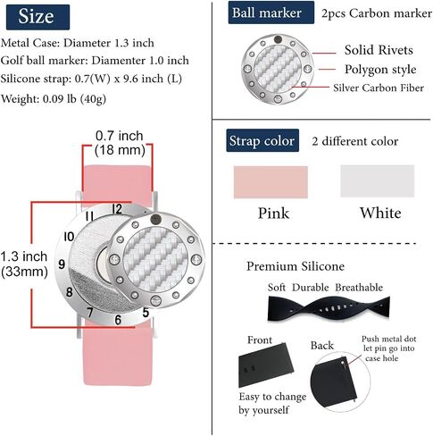 Golf Ball Marker with Carbon Fiber Ball Marker Bracelet, Golf Accessories, Golf Gifts, Golf Counter for Men Women in Saudi Arabia