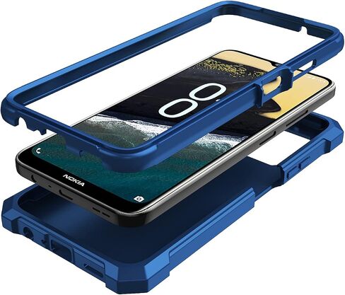 Case for Nokia C300/Nokia G100 with Screen Protector Full Body Protection | Nokia C300 Phone Case Front Silicone Bumper+Hard Plastic Back Shockproof Rugged Corner Military Grade Design Black in Kuwait