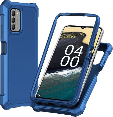 Case for Nokia C300/Nokia G100 with Screen Protector Full Body Protection | Nokia C300 Phone Case Front Silicone Bumper+Hard Plastic Back Shockproof Rugged Corner Military Grade Design Black in Kuwait