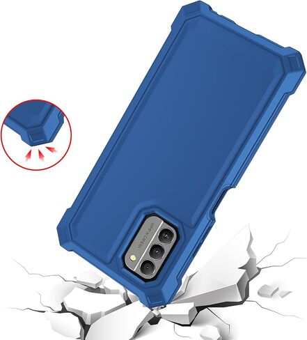 Case for Nokia C300/Nokia G100 with Screen Protector Full Body Protection | Nokia C300 Phone Case Front Silicone Bumper+Hard Plastic Back Shockproof Rugged Corner Military Grade Design Black in Kuwait