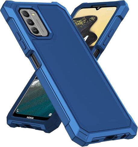 Case for Nokia C300/Nokia G100 with Screen Protector Full Body Protection | Nokia C300 Phone Case Front Silicone Bumper+Hard Plastic Back Shockproof Rugged Corner Military Grade Design Black in Kuwait