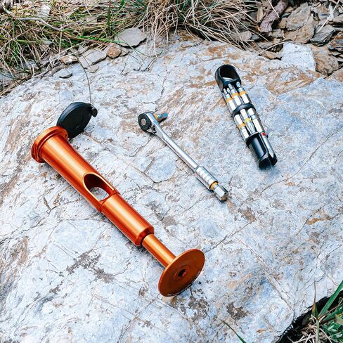 Granite Stash RT Ratchet Bike Multitool with 9 Bits Stored Inside Tapered Fork Steerer - Spring Loaded Tool Holder for Easy Access - Compact Bike Tool Kit for BMX Bike, Mountain Bike (Orange) in Saudi Arabia