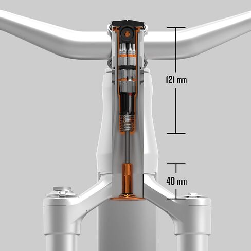 Granite Stash RT Ratchet Bike Multitool with 9 Bits Stored Inside Tapered Fork Steerer - Spring Loaded Tool Holder for Easy Access - Compact Bike Tool Kit for BMX Bike, Mountain Bike (Orange) in Saudi Arabia