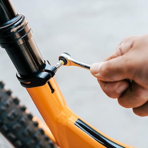 Granite Stash RT Ratchet Bike Multitool with 9 Bits Stored Inside Tapered Fork Steerer - Spring Loaded Tool Holder for Easy Access - Compact Bike Tool Kit for BMX Bike, Mountain Bike (Orange) in Saudi Arabia