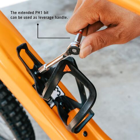 Granite Stash RT Ratchet Bike Multitool with 9 Bits Stored Inside Tapered Fork Steerer - Spring Loaded Tool Holder for Easy Access - Compact Bike Tool Kit for BMX Bike, Mountain Bike (Orange) in Saudi Arabia