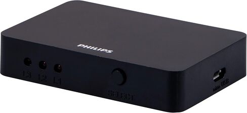 Philips 2 Device HDMI 2.1 Switch Splitter [8K@60Hz 4K@120Hz] Dolby Atmos, HD Dolby 7.1 Surround Sound, 48 Gbps Data Transfer, Switch Selector, Gaming, Smart TV, Firestick, PS5, PS4, xBox, SWV9173GR/37 in Saudi Arabia
