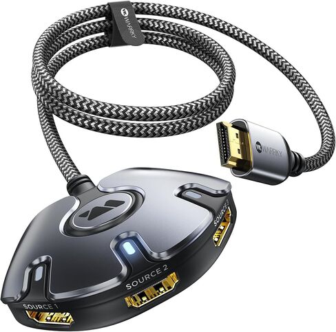 محول HDMI مع كابل نايلون بطول 3.3 قدم، محول HDMI WARRKY 4K مخرج 3 في 1 【مطلي بالذهب، ترقية توصيل الصور】 محور HDMI، مقسم متعدد المنافذ لـ 1080P، ثلاثي الأبعاد، متوافق مع Fire Stick، Xbox، PS5/4، Roku in Kuwait
